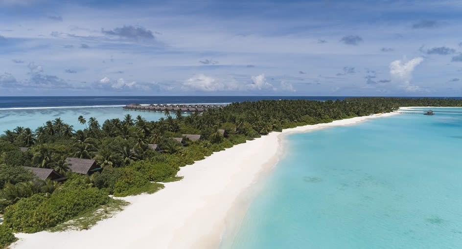 Deluxe Beach Villa Aerial View at Niyama Private Islands Maldives