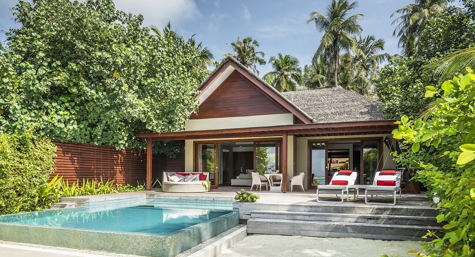 Family Beach Pool Villa Exterior View at Niyama Private Islands Maldives