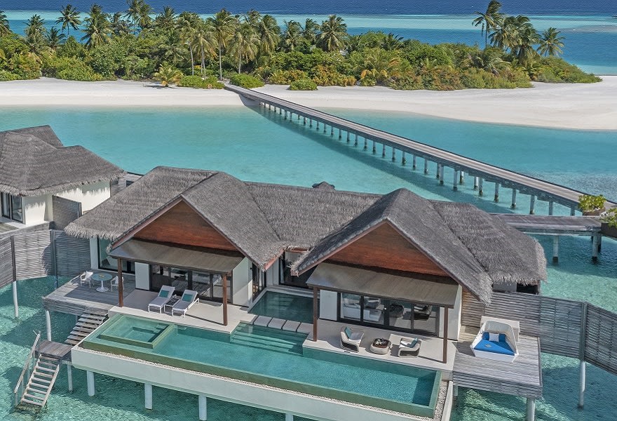 One Bedroom Water Pool Pavilion Aerial View at Niyama Private Islands Maldives