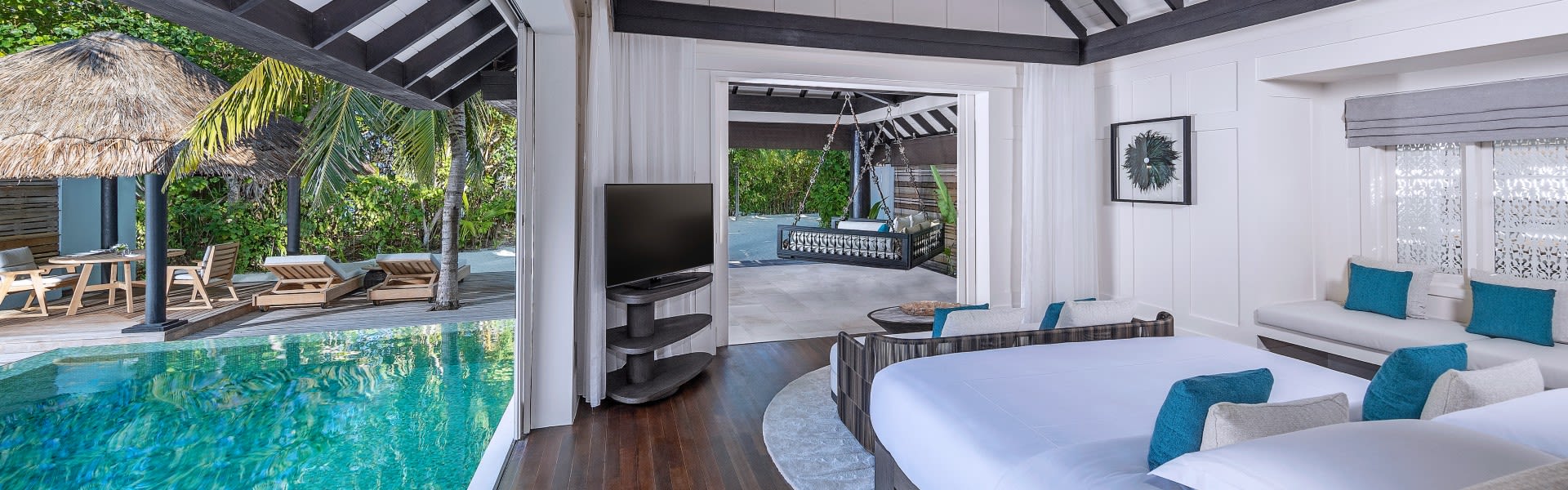 Beach House with Pool Bedroom - Naladhu Private Island Maldives