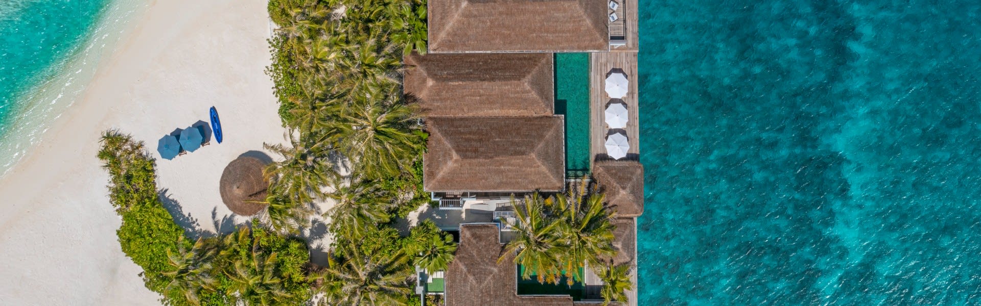 Aerial view of Two Bedroom Beach Pool Residence - Naladhu Private Island Maldives