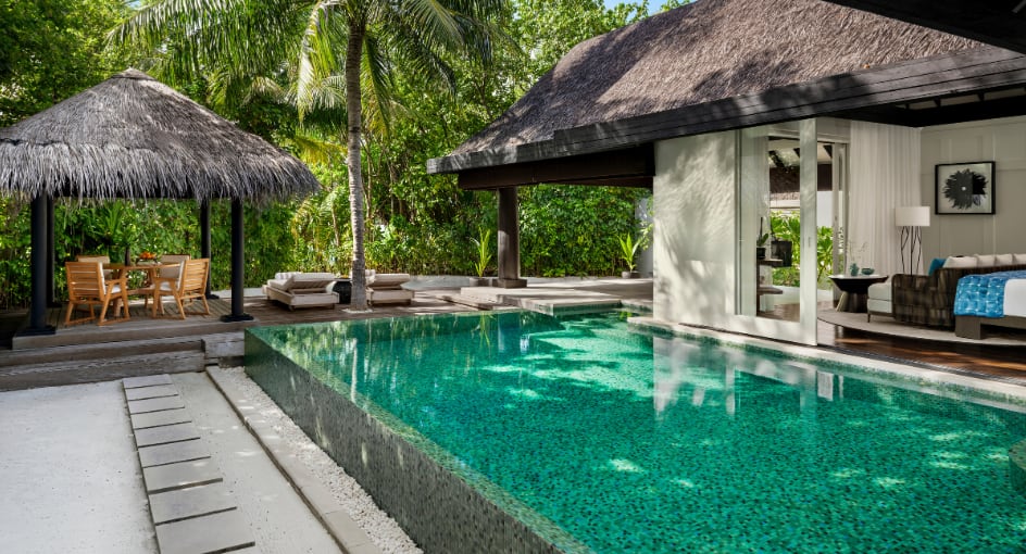 Beach House with Pool at Naladhu Private Island Maldives