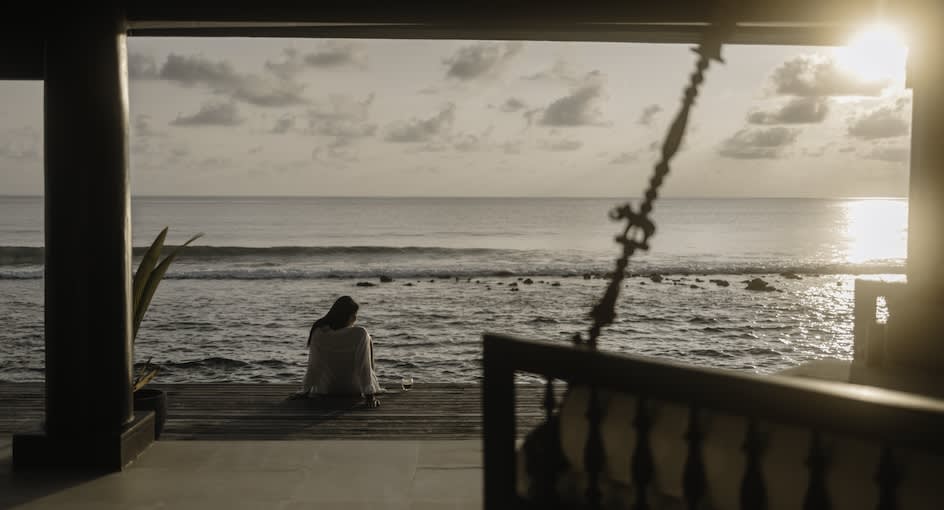 Ocean House sunset view at Naladhu Maldives