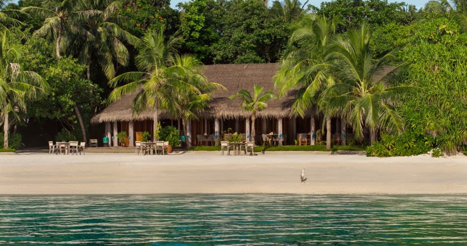Exterior view of the Fushi Cafe at Anantara Dhigu Maldives Resort