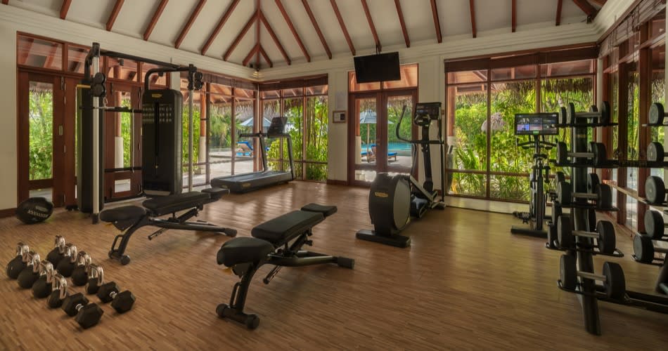 The gym at Naladhu Private Island Maldives
