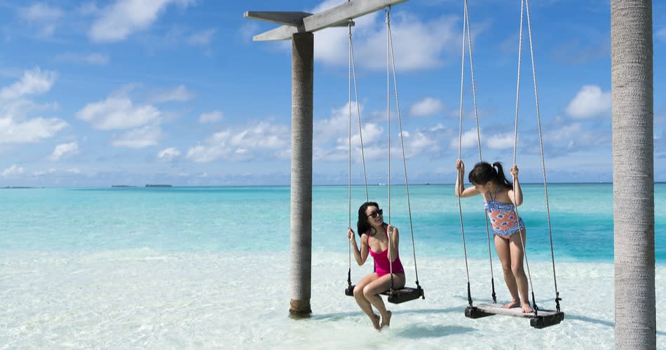 Swings at the Gulhifushi Picnic Island - Anantara Maldives