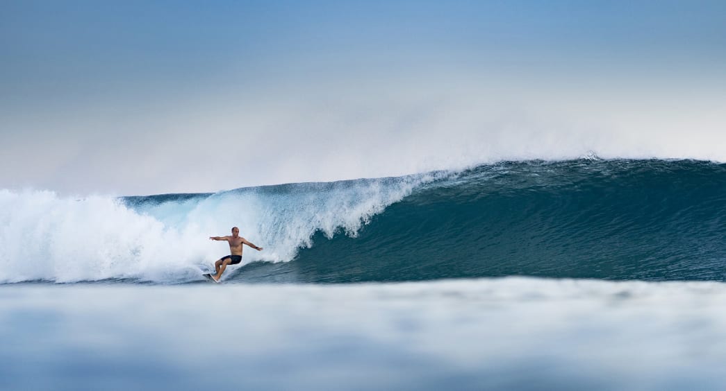 Surfing at the Vodi Surf Point at Niyama Private Islands Maldives