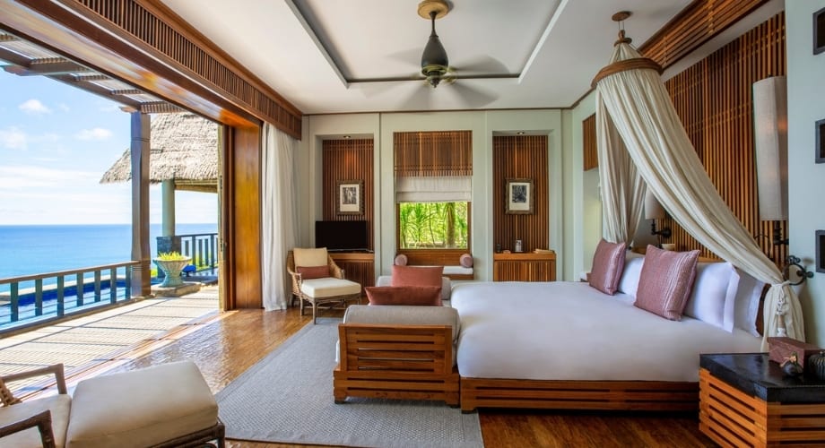 View of the Indian Ocean from Anantara Maia Seychelles Villas