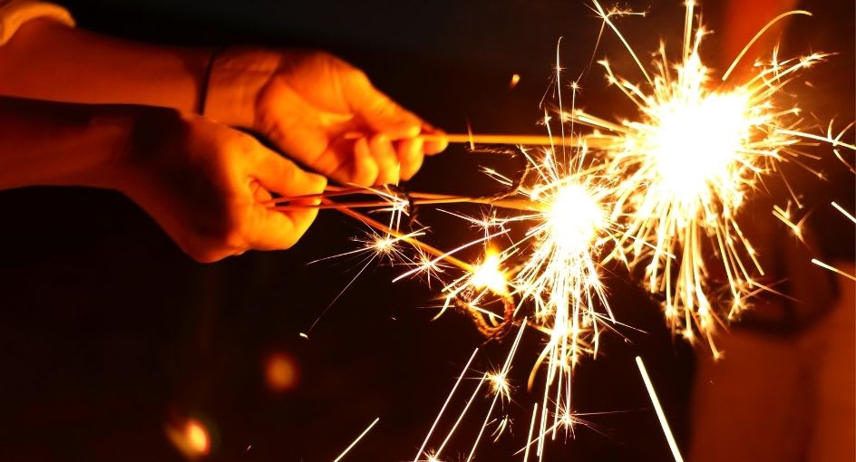 Hands with sparklers