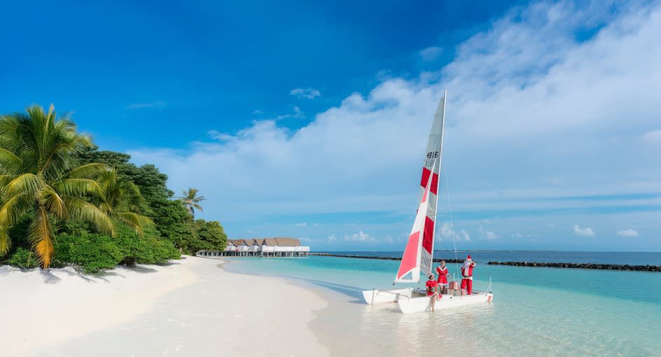 Festive Santa arrival in the Maldives at NH Kuda Rah Maldives Resort