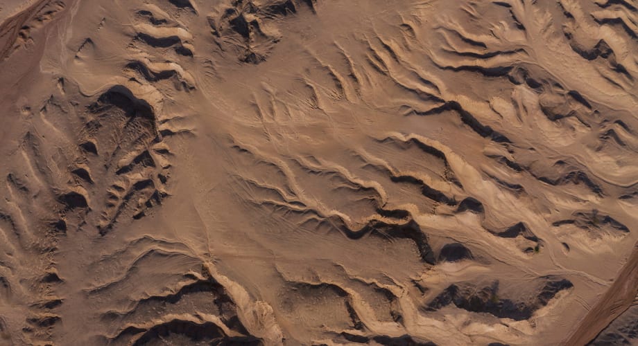 Wadi on Sir Bani Yas Island, Arabian gulf