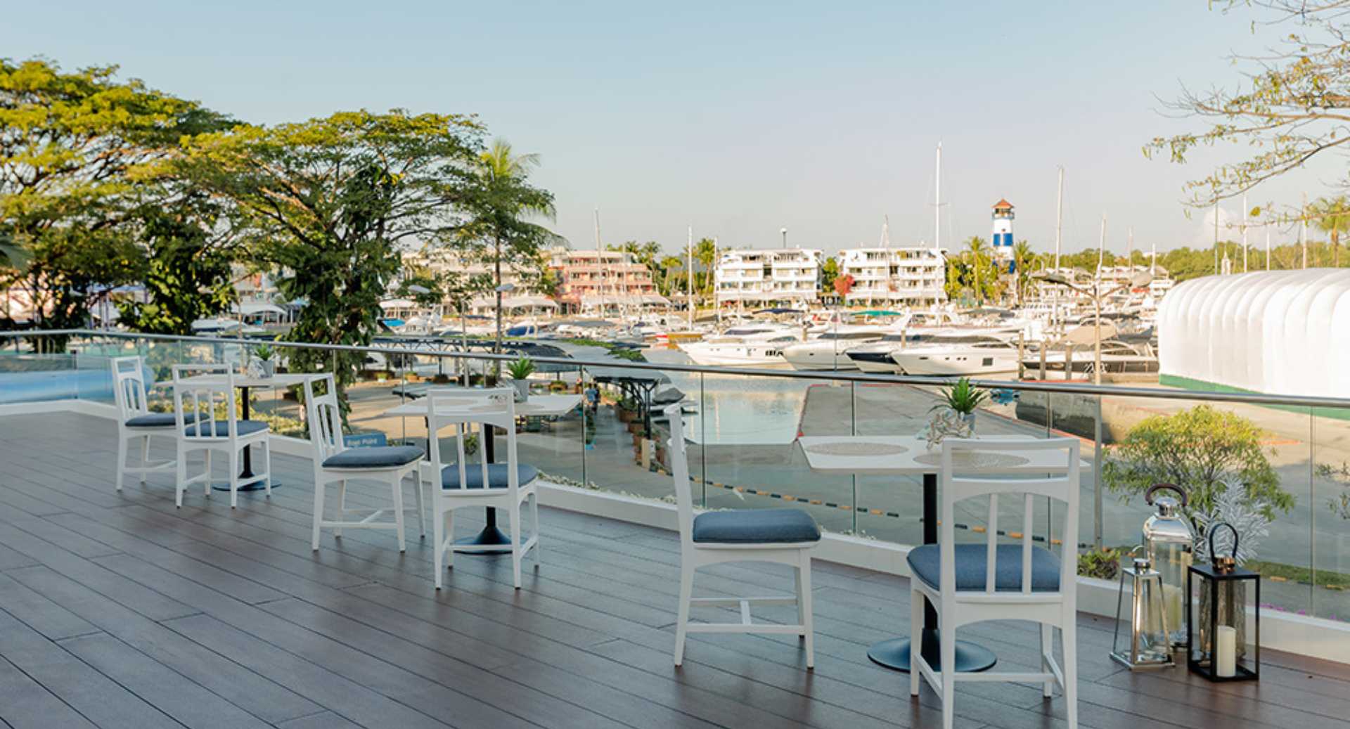 The Deck at NH Boat Lagoon Phuket overlooking the marina