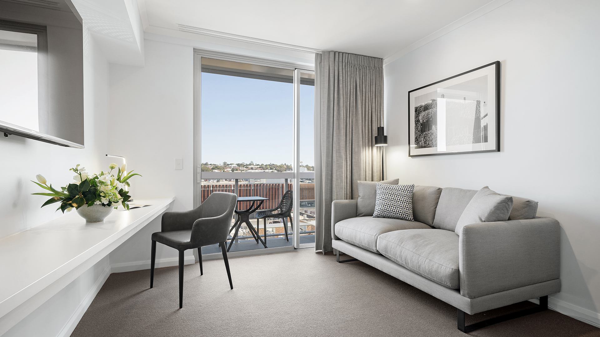 View from living room of room at Oaks Toowoomba Hotel