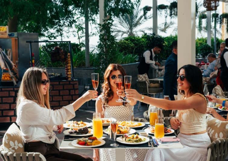 Ladies having brunch