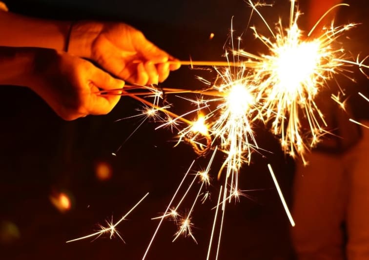 Hands with sparklers