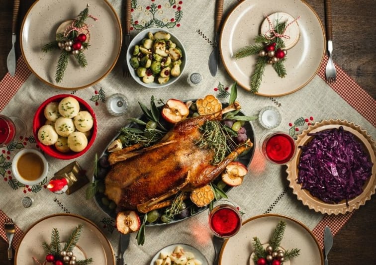 Festive Dinner Buffet Layout