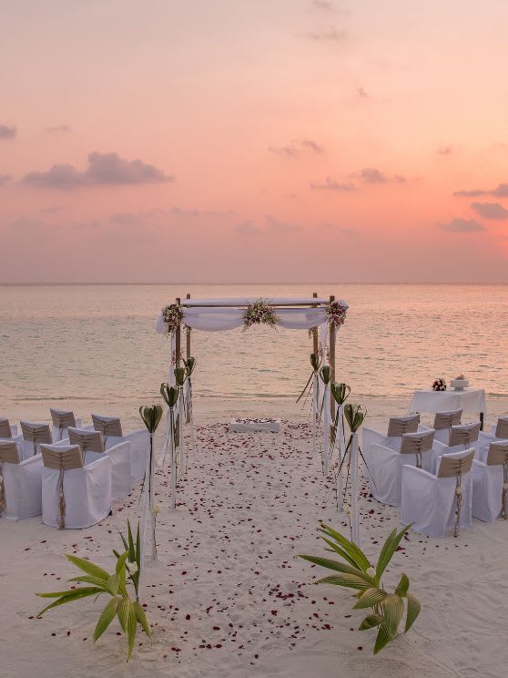 Beach Wedding Setup at Anantara Dhigu Maldives Resort