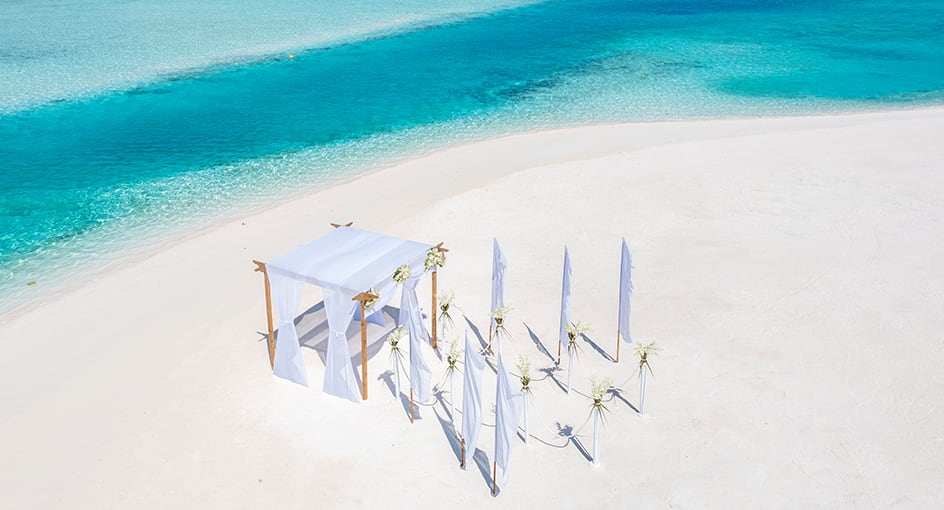 Naladhu Private Island Maldives Beach Wedding Setup