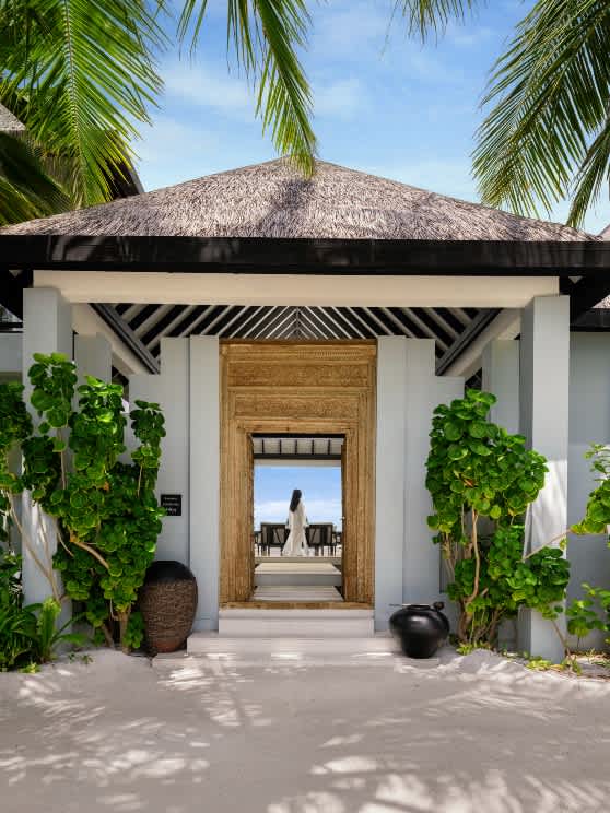 Entrance to the luxury Two Bedroom Beach Pool Residence at Naladhu Private Island Maldives