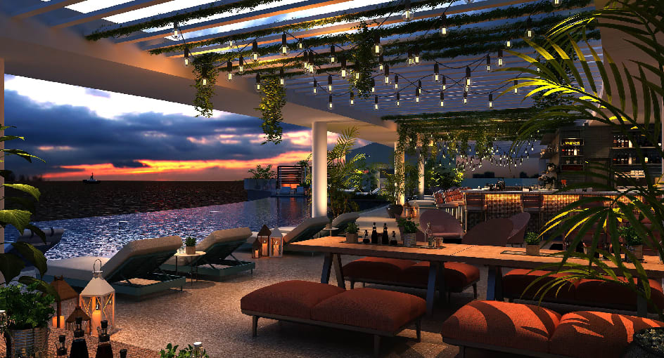 NH Dubai The Palm Hotel Restaurant Sky Heaven 