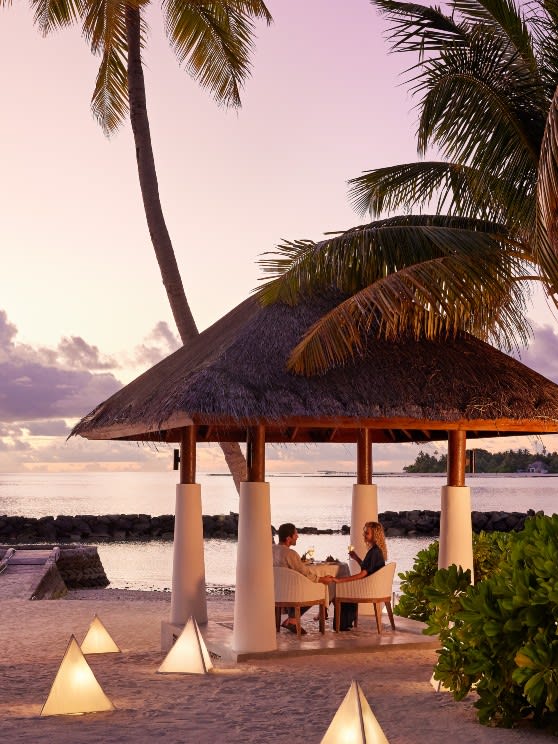 Dining on the beach at NH Maldives Kuda Rah