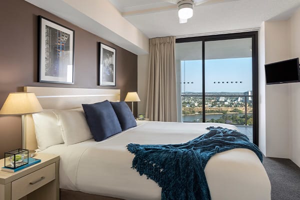 iStay River City two bedrooms river view bedroom one 1