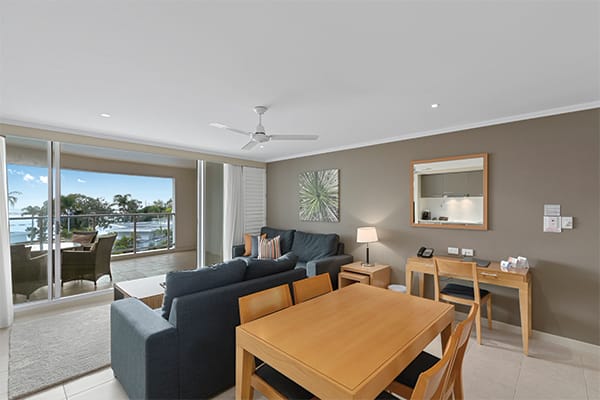 Hervey Bay resort 2 bedroom holiday apartment living room
